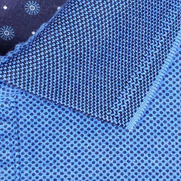 Buttercloth Shirt Mens Size Large L Long Sleeve Polo Blue Geometric Collared - Picture 6 of 12